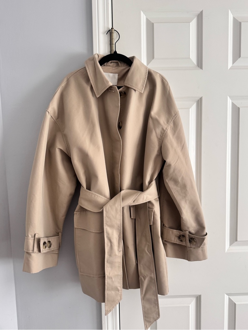 H&M Beige Belted Trench Jacket - Women